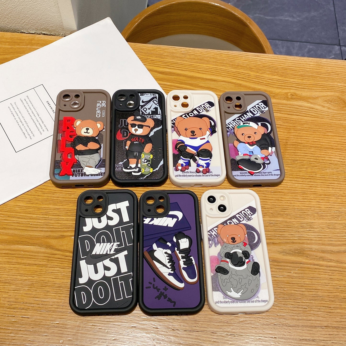 Apple iPhone Bear Soft Silicone Cute 3D Cartoon Back Cover Case - Bear 3
