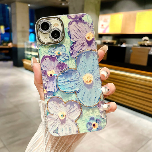 Apple iPhone Series 3D Hot Trending Rhinestone Flowers case - Pattern 4