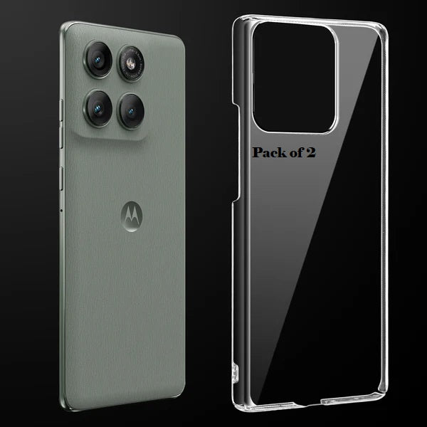 (Pack Of 2)Motorola Moto Edge 60 Pro 5g Anti-Yellow Crystal Clear Hard Back Case Cover
