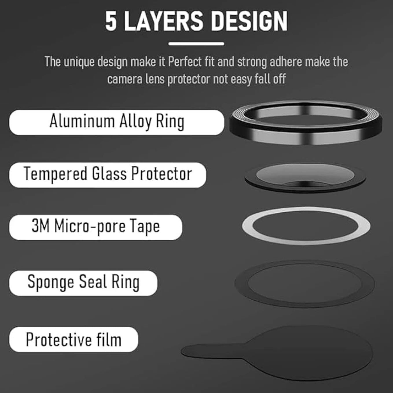 Oppo K14X/A6x 5g Camera Lens Protector with Aluminum Alloy Rings