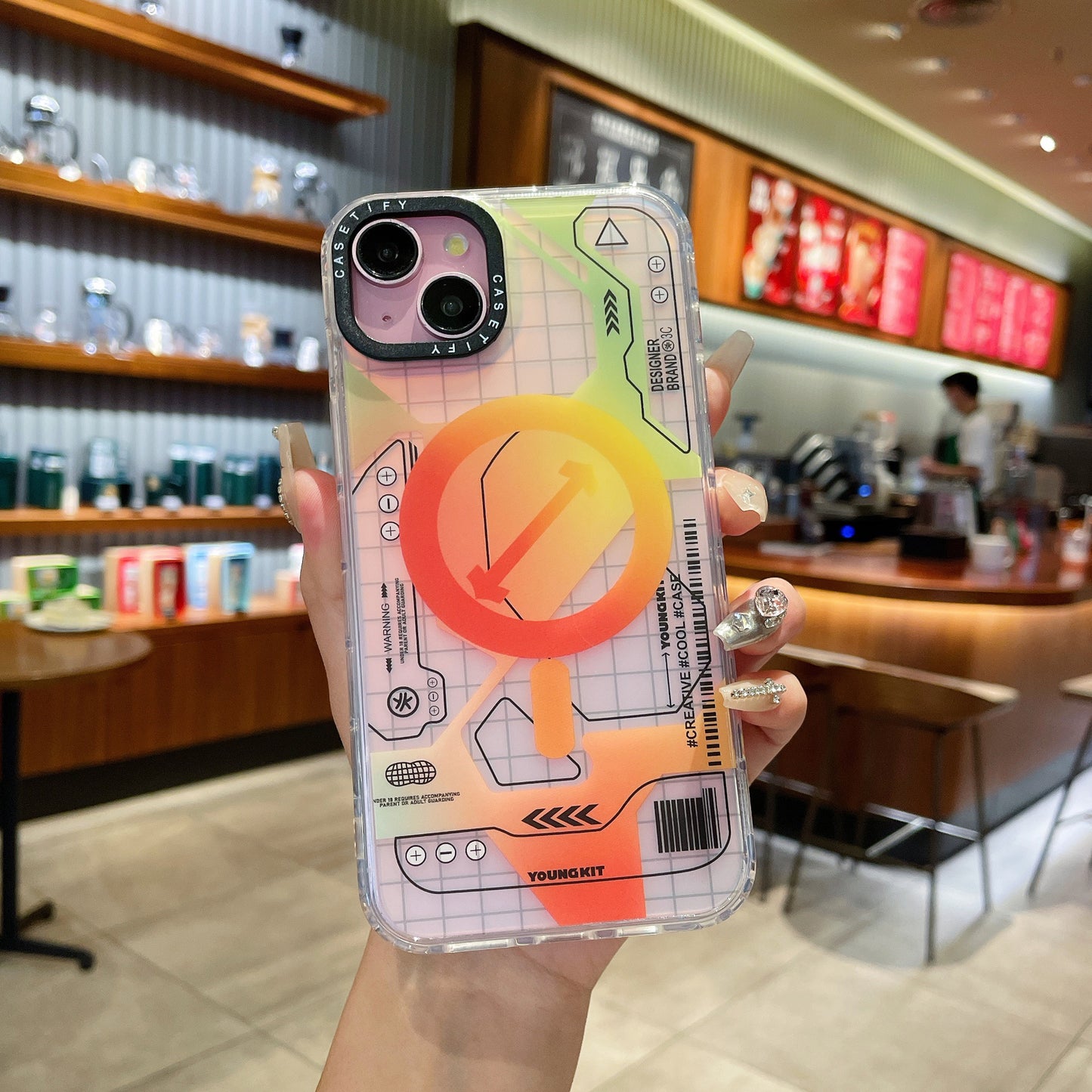 Apple iPhone 13 Premium New IMD Printed Gradient Back Case - pattern 4