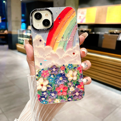 Apple iPhone Pro Series 3D Hot Trending Rhinestone Flowers case - Pattern 9