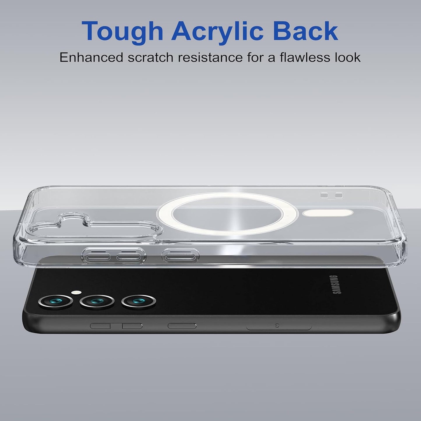 Samsung S24 Fe 5g Anti Yellow Clear Magsafe Back Case Cover - White
