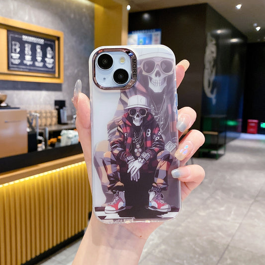 Apple iPhone 15 Premium New Anime IMD Printed Gradient Back Case - Skull