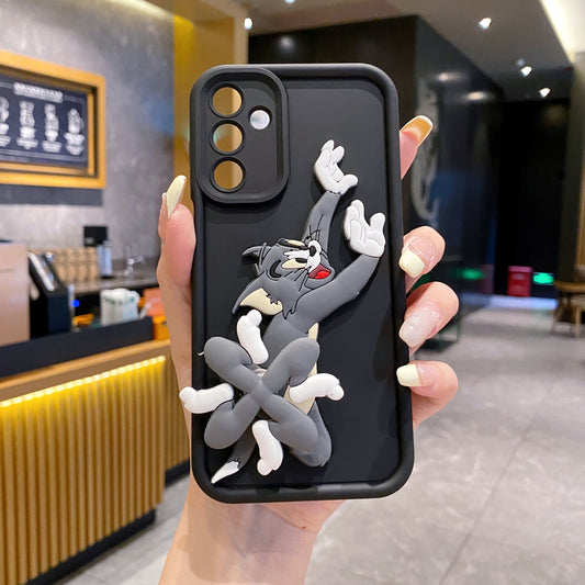 Samsung M34 5G Spinner Tom Soft Silicone Cute 3D Cartoon Back Cover Case - Spinner Tom