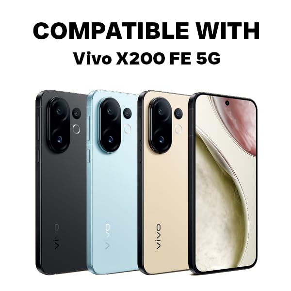 Vivo X200 FE 5G Magsafe Printed Smoke Black Matte Back Case and cover(Black)