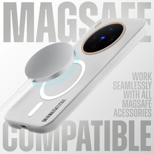 Vivo X300 5G Premium Magnetic Frosted Ultra Slim Back Case - White