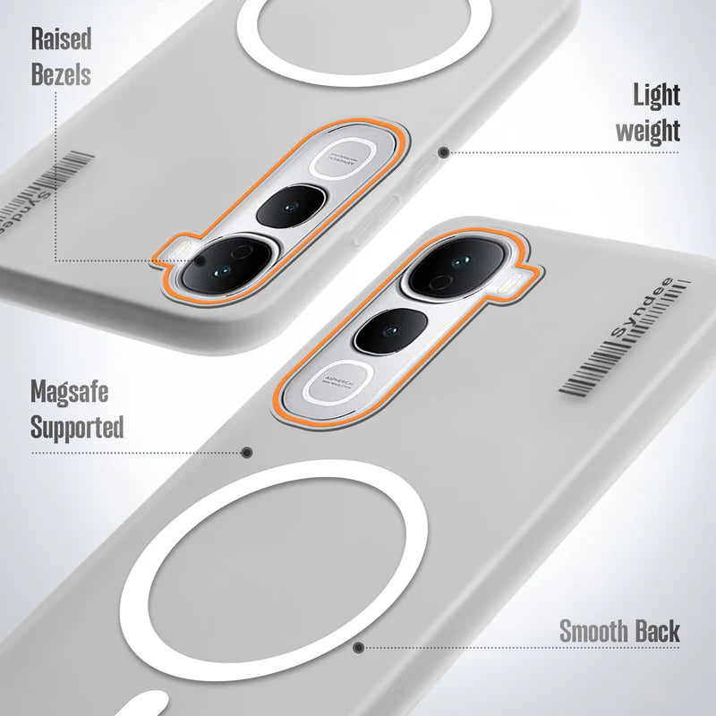 Vivo Y400 Pro 5G Premium Magnetic Frosted Ultra Slim Back Case - Frosted White