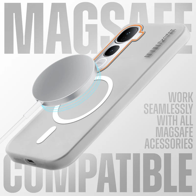 Vivo Y400 Pro 5G Premium Magnetic Frosted Ultra Slim Back Case - Frosted White
